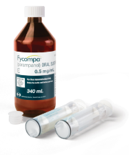 FYCOMPA® (perampanel) CIII liquid bottle and syringes